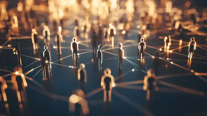 Network of professionals illustrating skills development and team training
