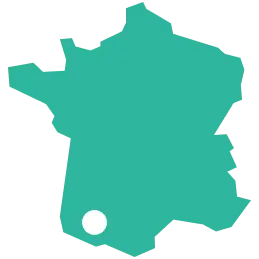 Map of France showing the location of Pau