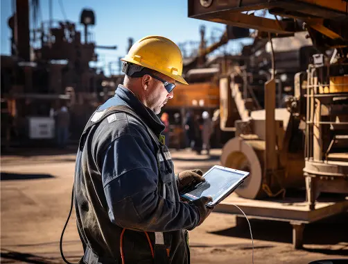 Un homme qui travail dans une raffinerie