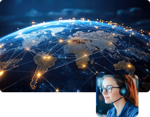 Une planète avec des liaisons internationales