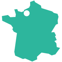 Map of France showing the location of Lillebonne
